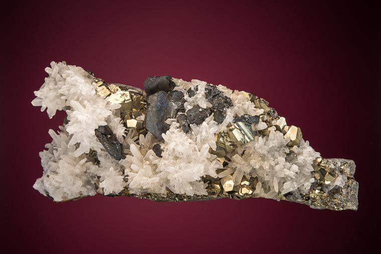 BOURNONITE with PYRITE and QUARTZ